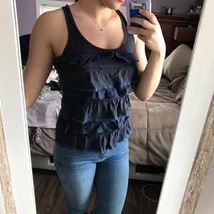 {Hollister} ruffled tank top